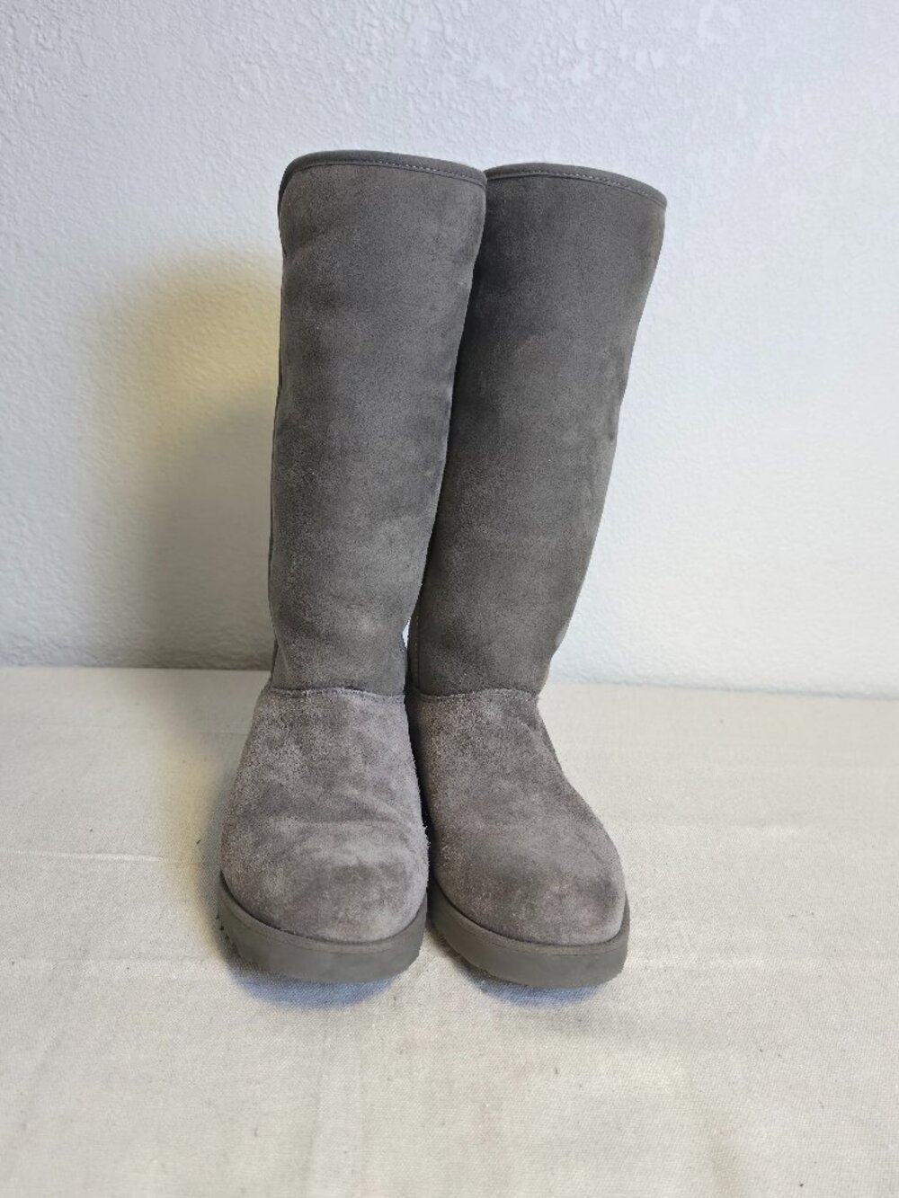 UGG Kara Slim Tall Demi Wedge Boots Gray 1013429 Women's Size 9.5
